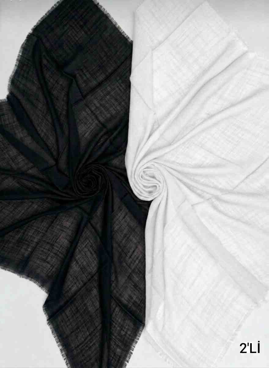 Özense 2'li Flamlı Pamuklu Terletmeyen 4 Mevsim Kullanılabilir 100X100 cm Kırmızı ve Beyaz Renkli Eşarp