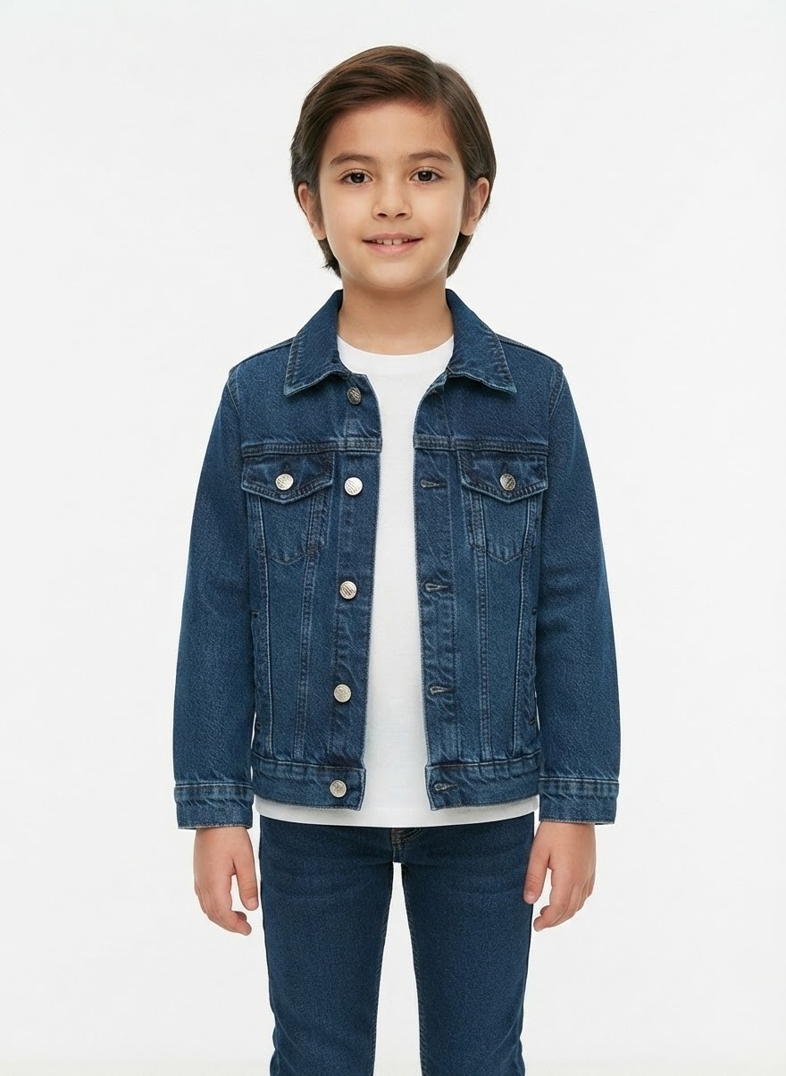 Güler Butik Unisex Gri Mavi Siyah Renk Alternatifli Kot Ceket- Unisex Çocuk Denim Ceket