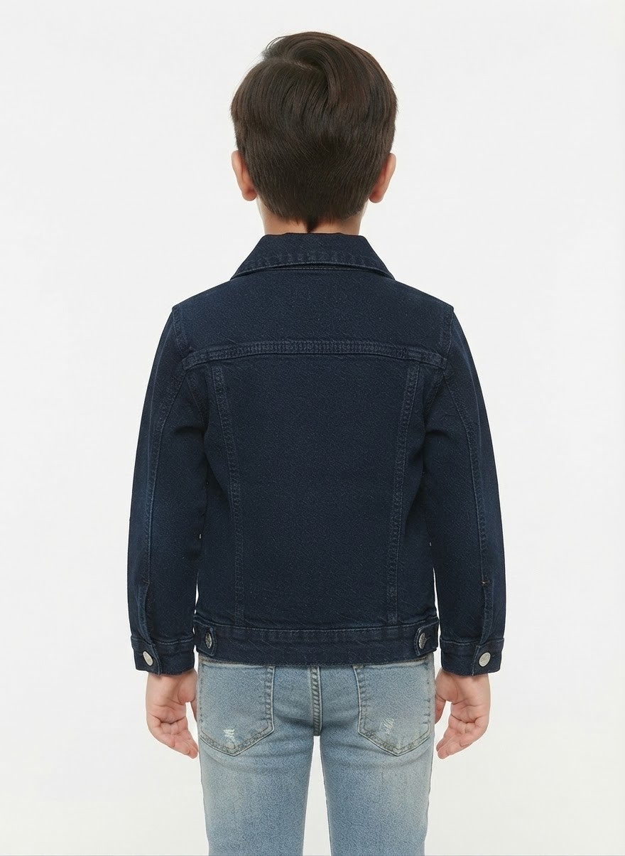 Güler Butik Unisex Gri Mavi Siyah Renk Alternatifli Kot Ceket- Unisex Çocuk Denim Ceket görsel 4