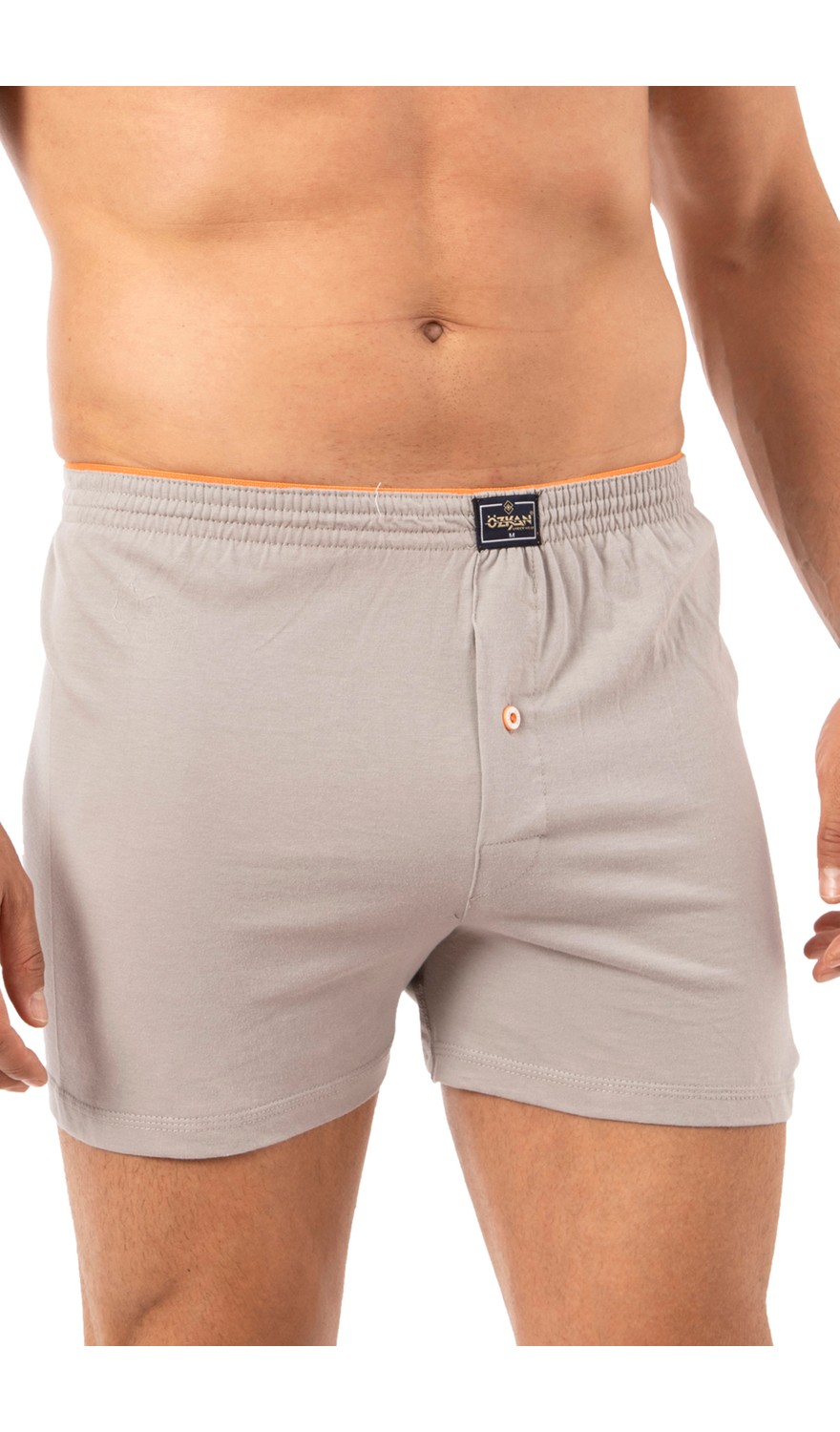 Özkan Underwear 0041 Erkek Şardonlu Pamuklu Düğmeli Penye Boxer görsel 4