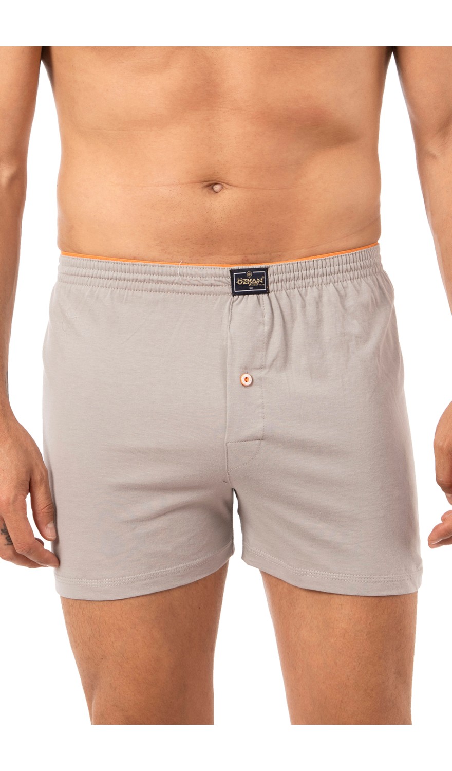 Özkan Underwear 0041 Erkek Şardonlu Pamuklu Düğmeli Penye Boxer görsel 5