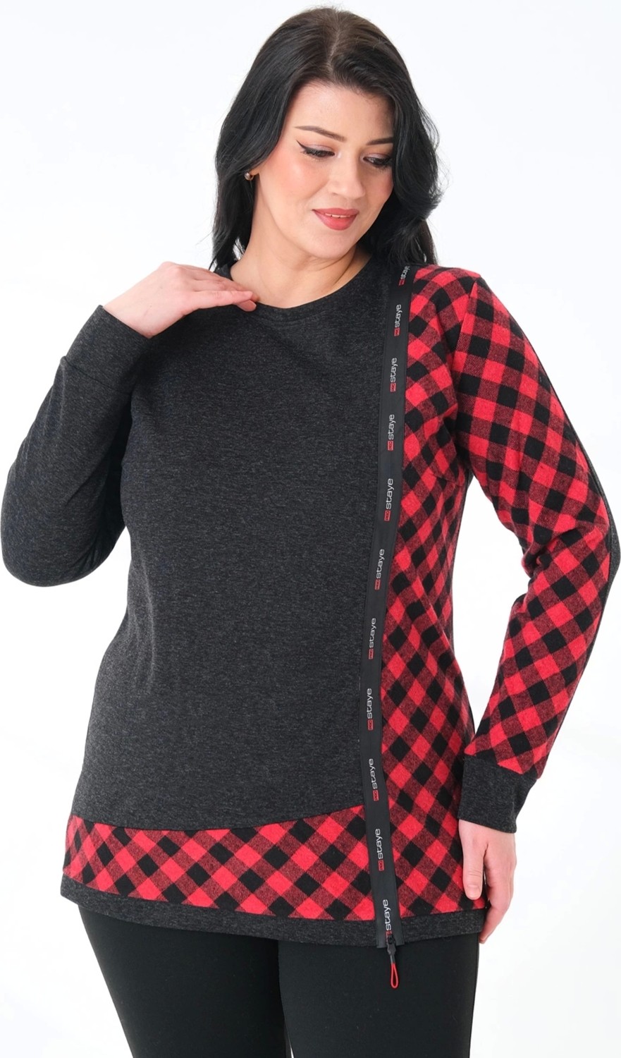 Lady Majestic Kadın Büyük Beden Sweatshirt görsel 8