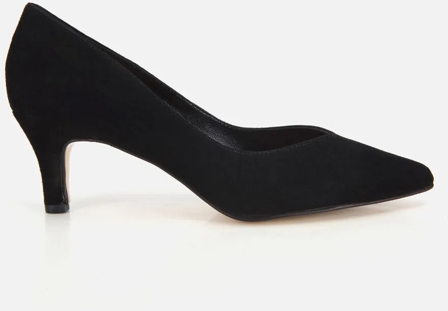 Hotiç Kadın Süet Deri Siyah Kısa Topuklu Stiletto