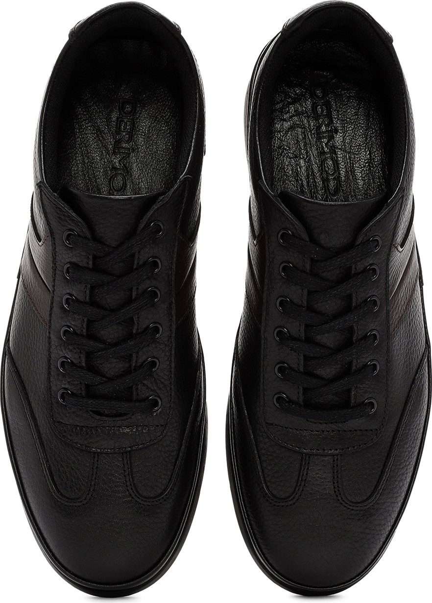 Derimod Erkek Siyah Bağcıklı Kalın Tabanlı Deri Sneaker WM700001DF görsel 4