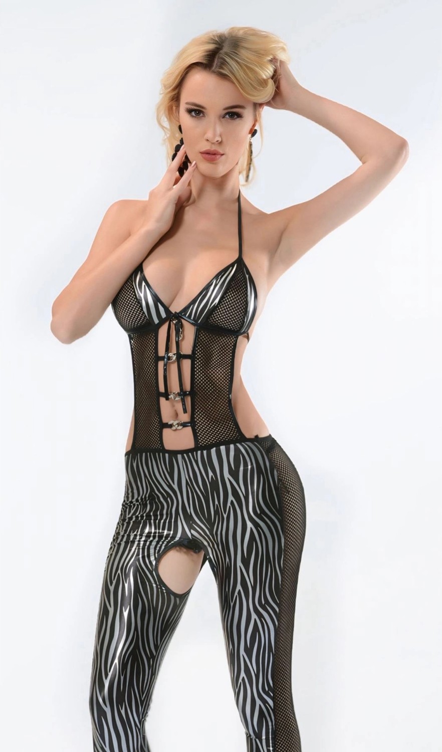 MTM My The Mall Giyim Zebra Desenli Lame Vücut ÇORABI-490