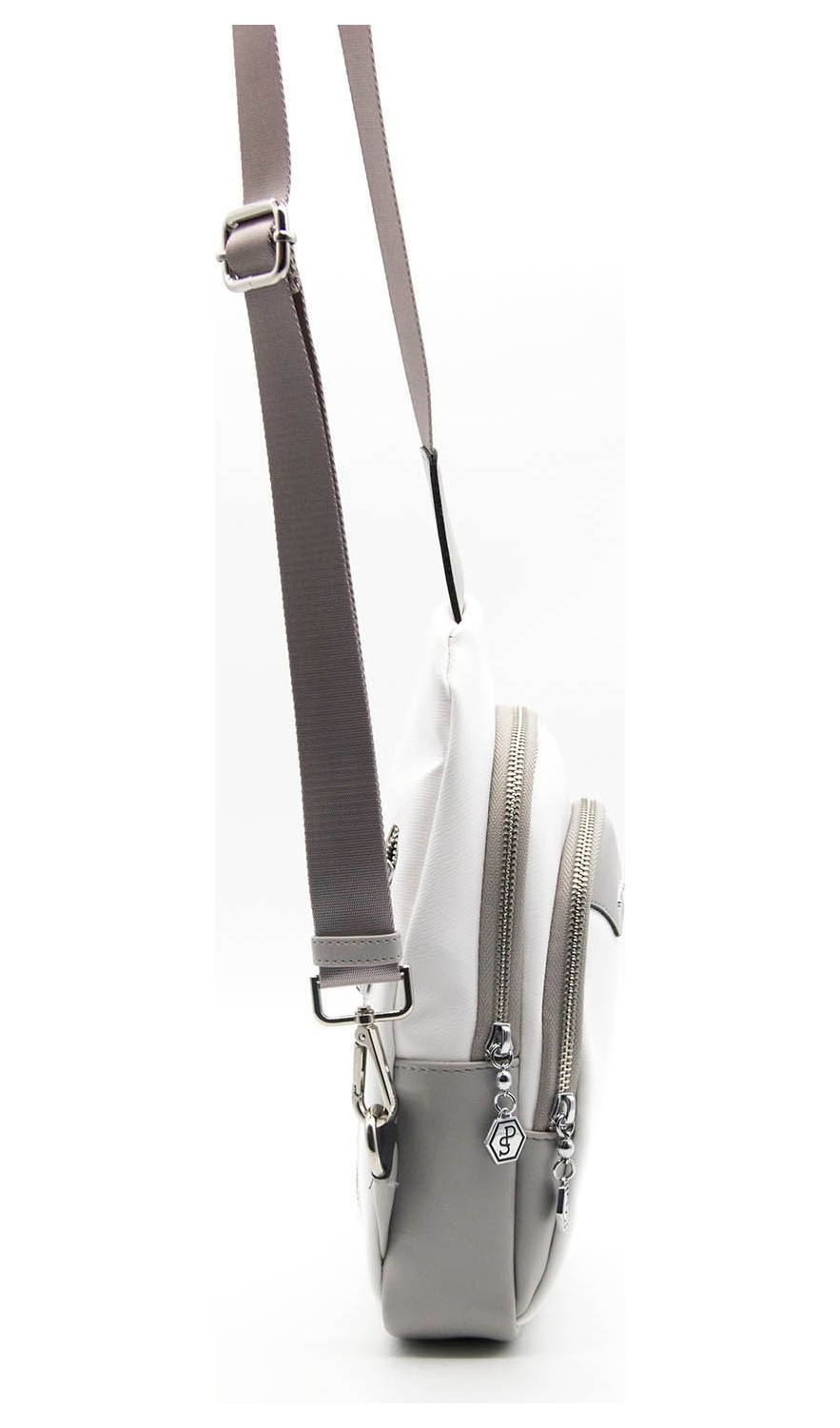 Silver & Polo Silver Polo M.Gümüş - Siyah Petek Kadın Vücut Çantası SP959 görsel 4