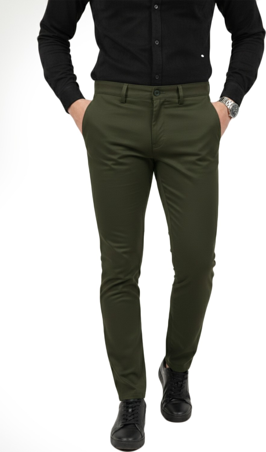 Deepsea Erkek Koyu Lacivert Modern Fit Likralı Kumaş Pantolon Günlük & Ofis Kullanımı 2602020