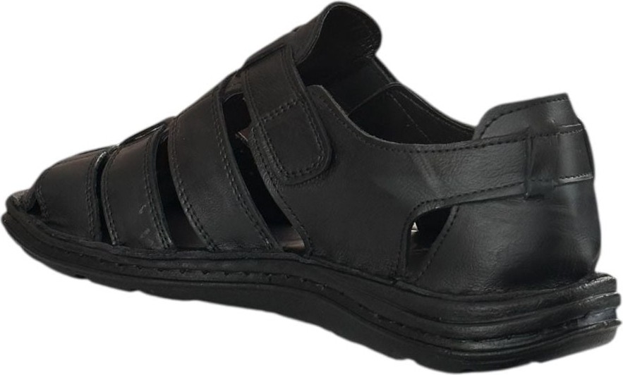 Cex 25Y Trv-8 Siyah Erkek Hakiki Deri Sandalet görsel 3