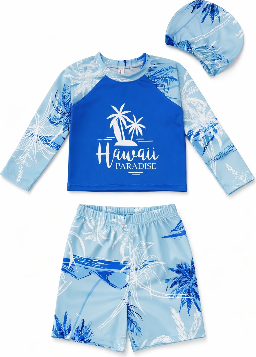 Beniizle Hawai Paradise Baskılı Erkek Çocuk Uzun Kollu Mayo