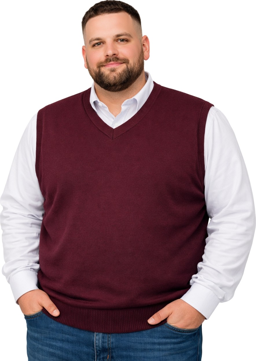 Battal Moda Erkek Büyük Beden Melanj Lacivert V Yaka Süveter 3xl-4xl-5xl-6xl görsel 7