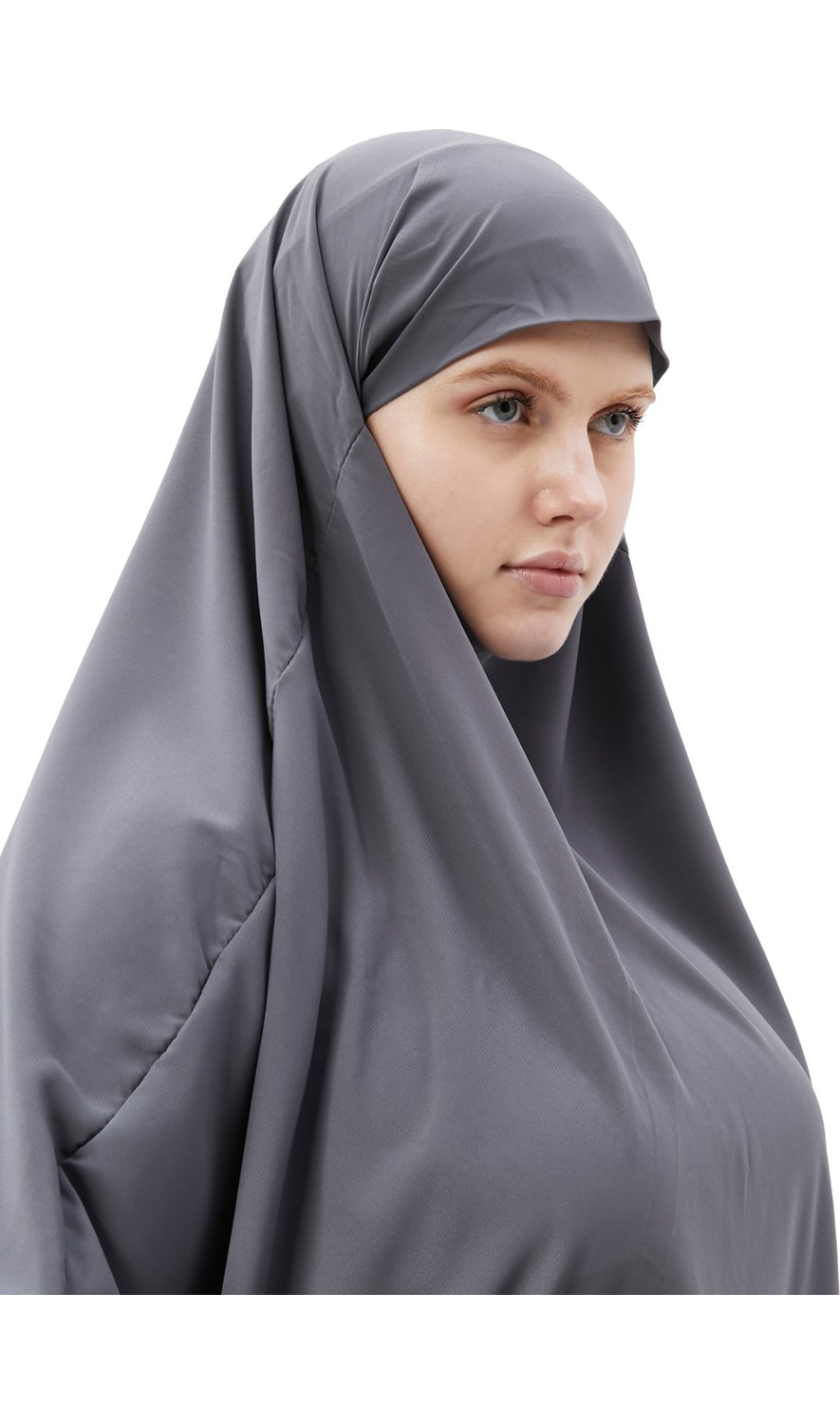 Altobeh Kadın Tesettür Medine Ipeği Çarşaf Üstü Peçeli Sufle Hijab-Zümrüt Yeşili görsel 5