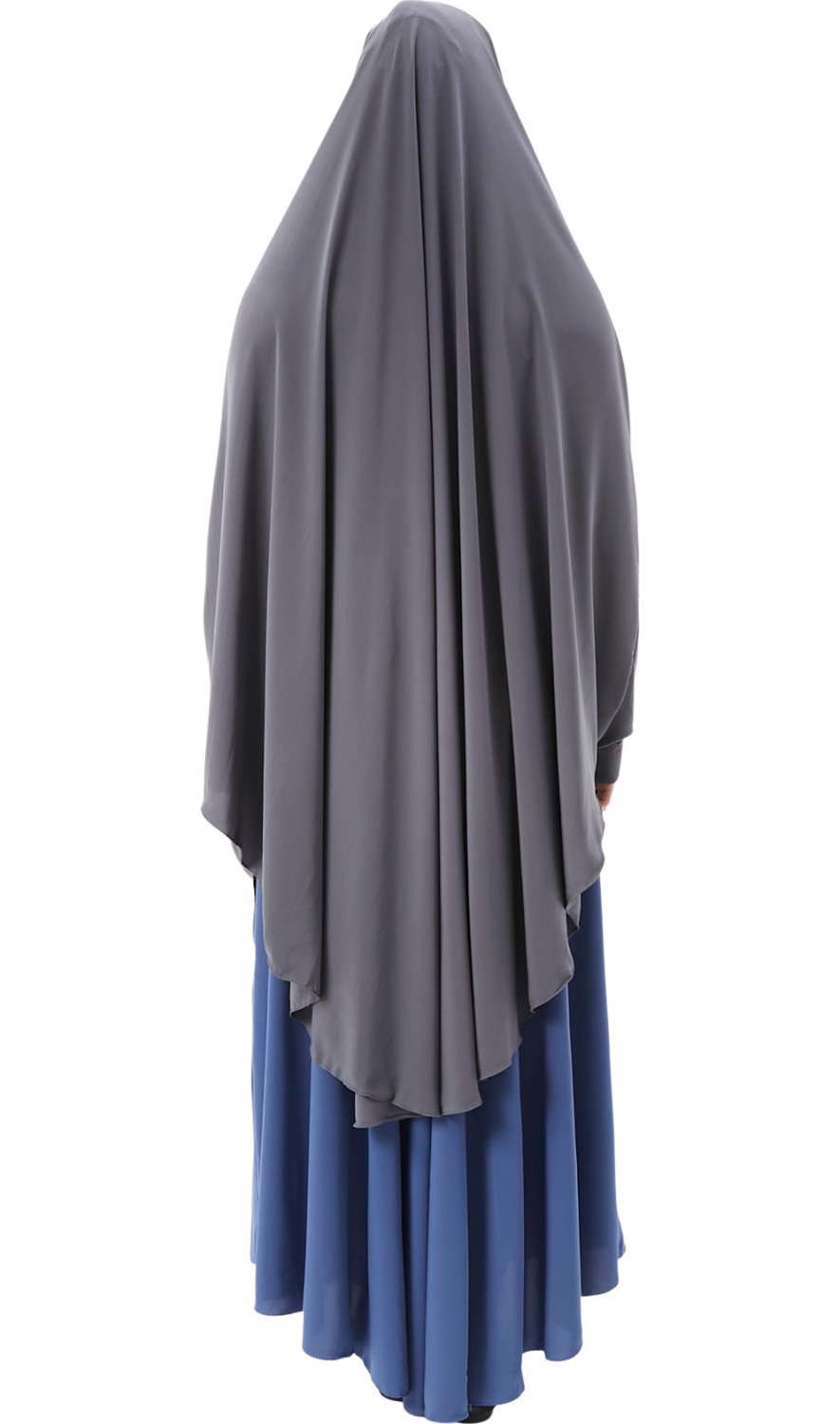 Altobeh Kadın Tesettür Medine Ipeği Çarşaf Üstü Peçeli Sufle Hijab-Zümrüt Yeşili görsel 7