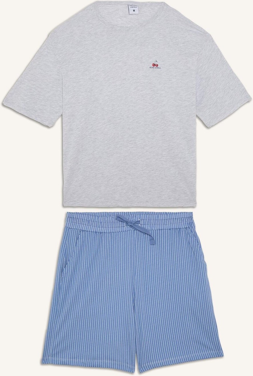 DeFacto Boxy Fit Kısa Kollu 2'li Şortlu Pijama Takımı I0666AX26HS görsel 6