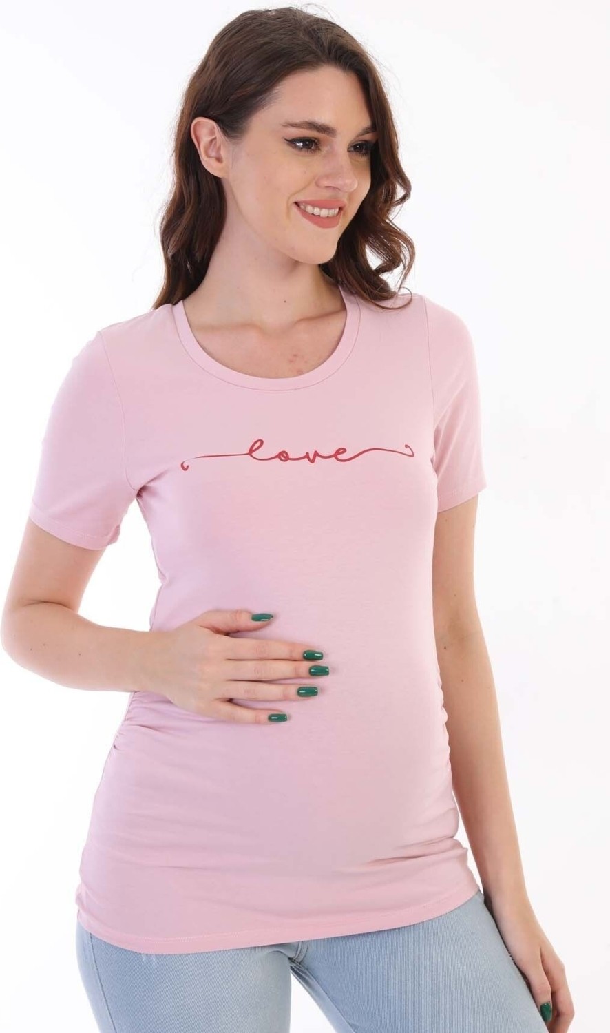 Meghan L.A Hamile Pamuklu Esnek Kumaş T-Shirt görsel 2