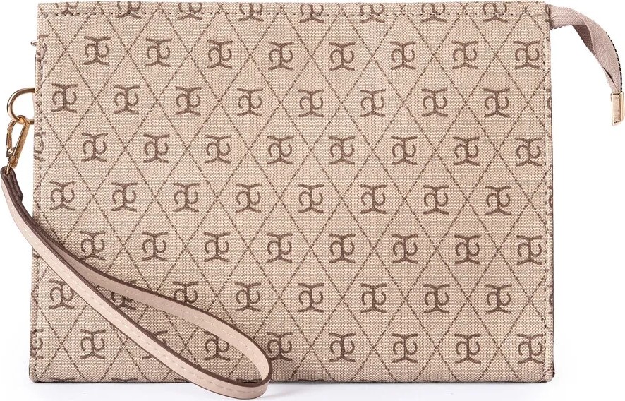Glondy Sasha Suni Deri Clutch Kadın Portföy El Çantası Bej