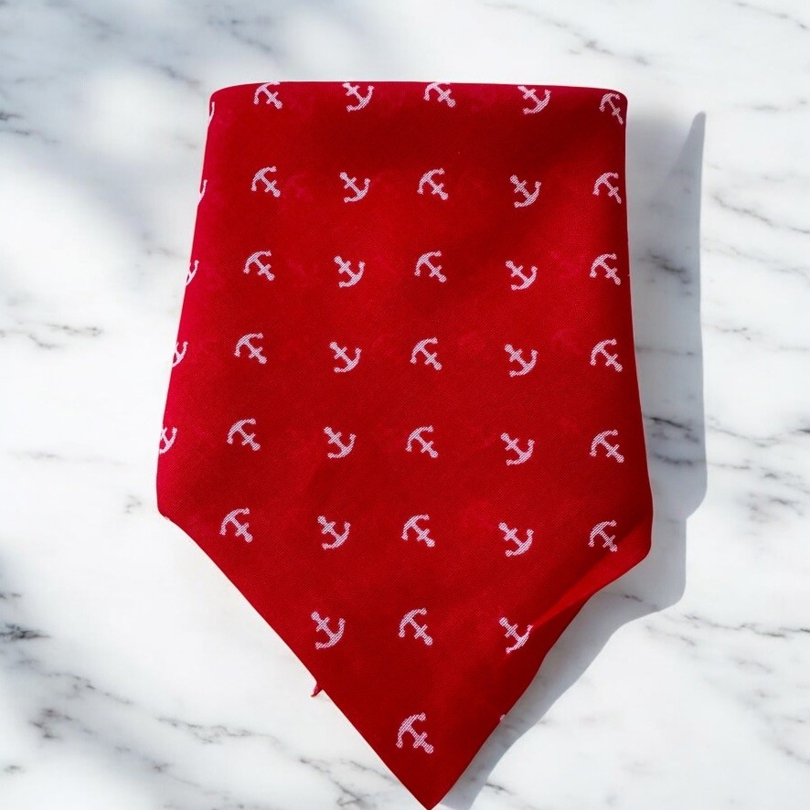 Als Accessories Kırmızı Renk Denizci Desenli %100 Koton Bandana görsel 5