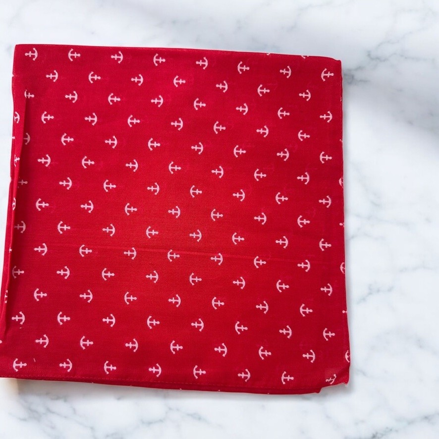 Als Accessories Kırmızı Renk Denizci Desenli %100 Koton Bandana görsel 6