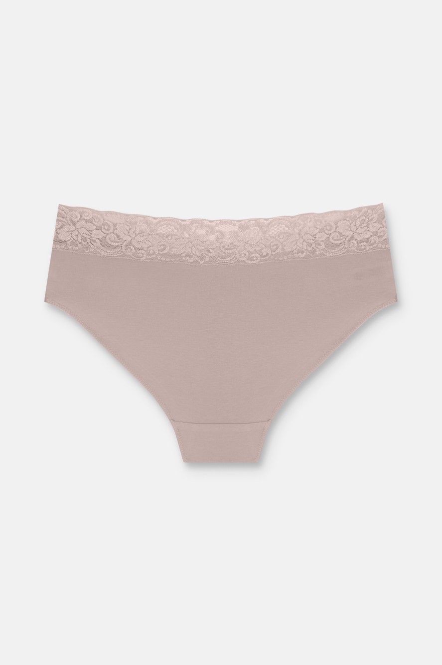 Suwen 3 Lü Pamuklu Brazilian Şort - Ekru/Vizon/Pembe görsel 6