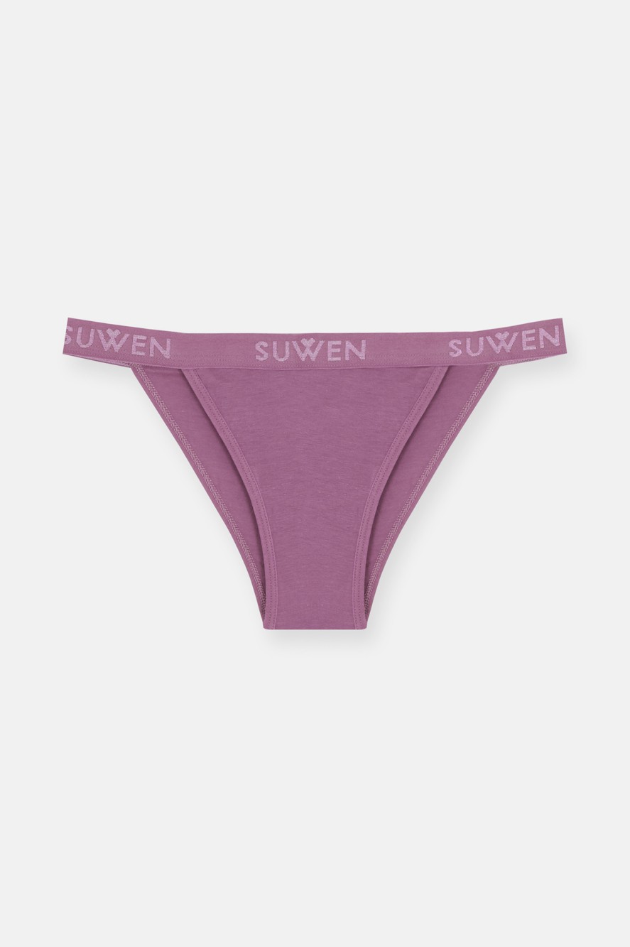 Suwen 3 Lü Pamuklu Slip Külot Yumuşak Dokulu %95 Pamuk %5 Elastan Kadın İçin Rahat Tasarım görsel 4