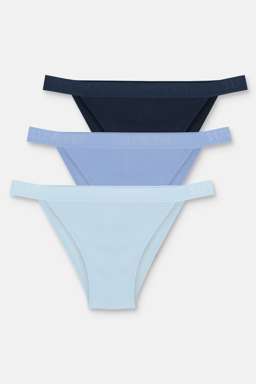 Suwen 3'lü Pamuklu Lastikli Normal Bel Slip Külot