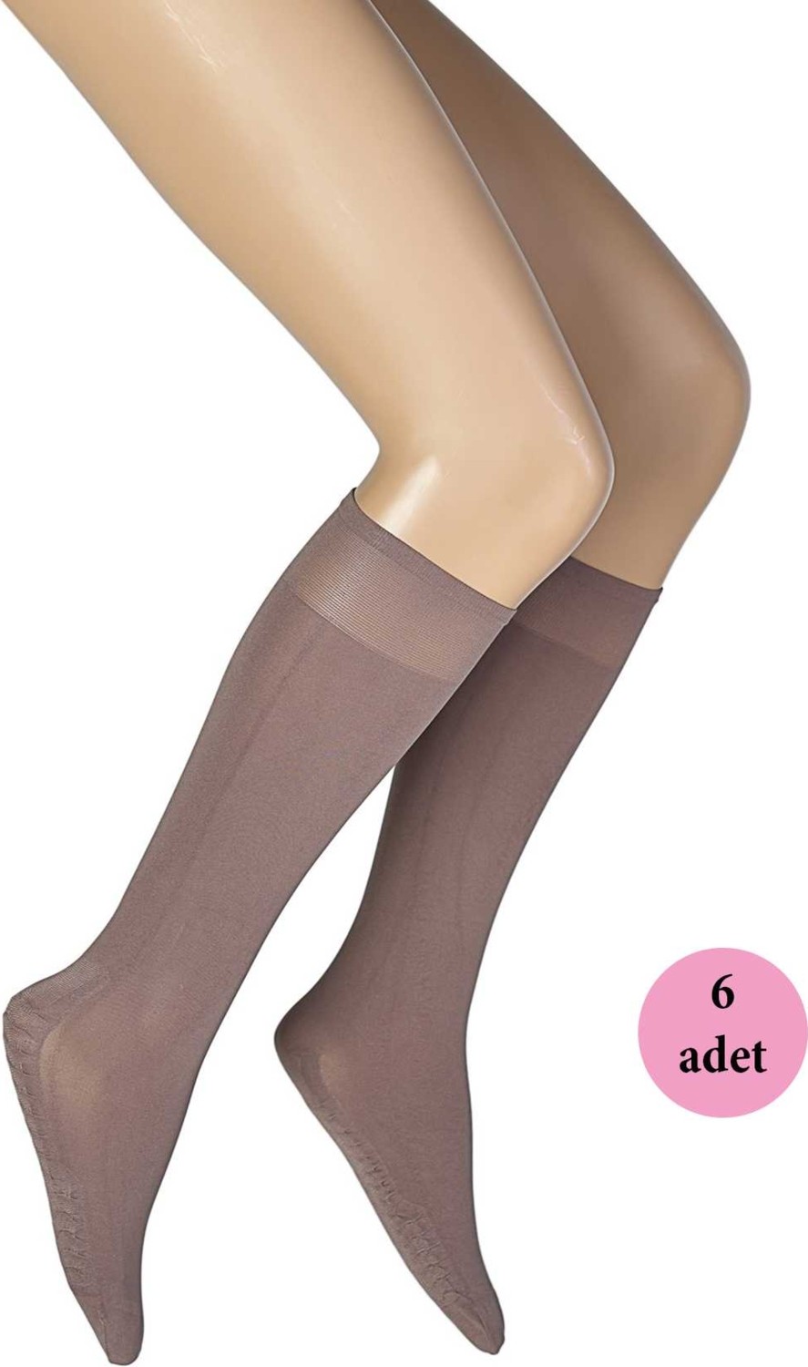 ModaSize 6 Adet Masaj Kadın Çorap Vizon 86