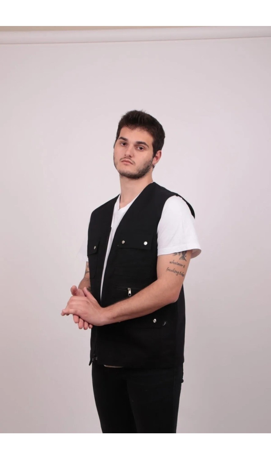 Gambia Outdoor's Erkek Keten Kumaş Avcı Yelek Çok Cepli Baba Yazlık görsel 5