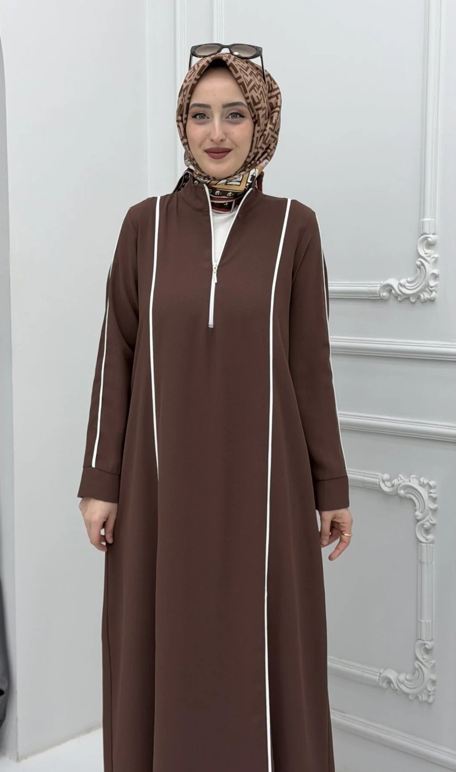 Derya Elbise Kahverengi görsel 3