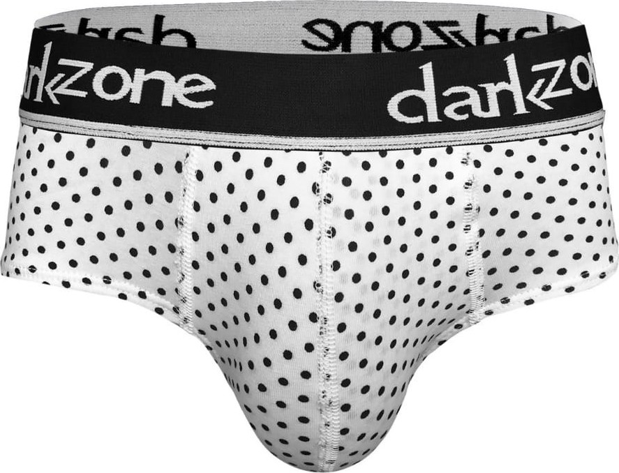 Darkzone Erkek Puantiye Desenli Beyaz Pamuklu Lastikli Slip Külot