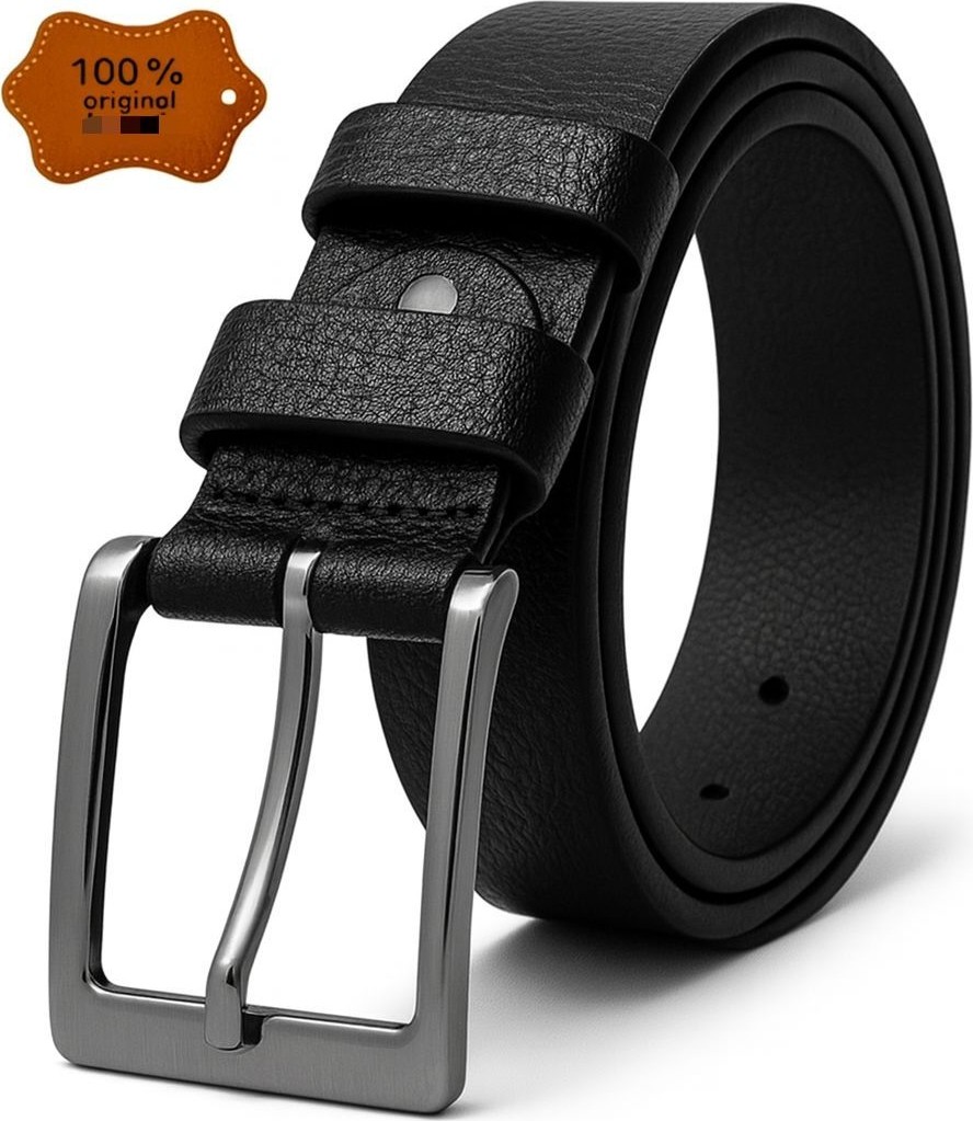Bosskan 2 Adet 100 % Hakiki Deri Siyah ve Kahverengi Erkek Kumaş Kemer 3.4 cm görsel 2