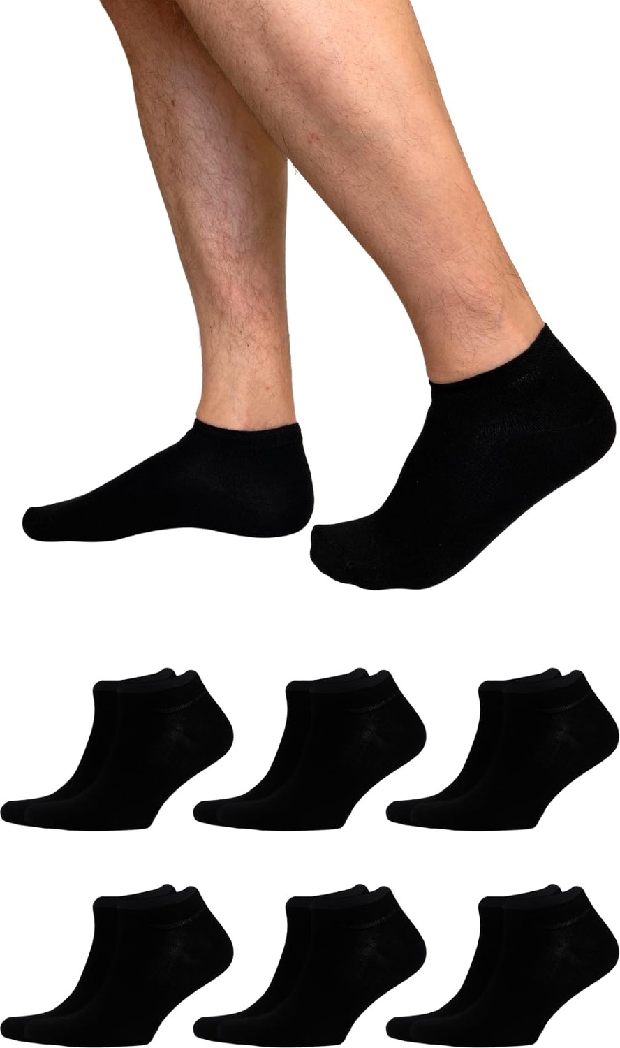 Aesco Bambu Erkek Patik Çorap Dikişsiz, Soft Yıkamalı (Siyah6)
