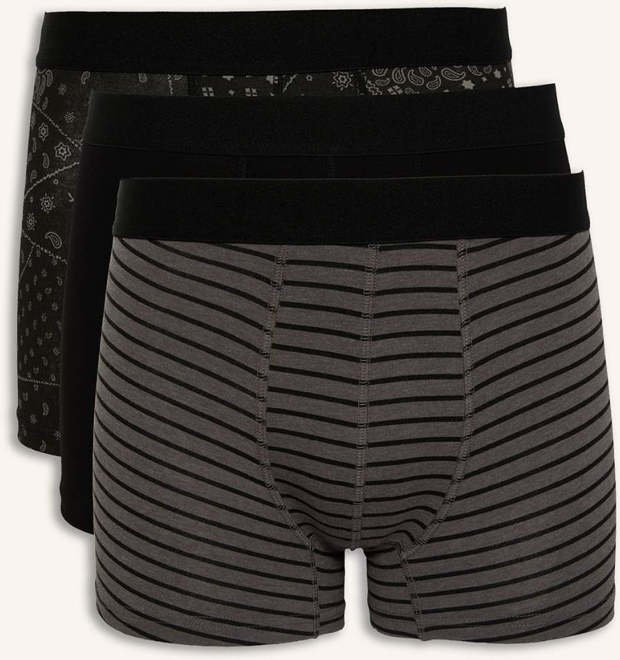 DeFacto Regular Fit Şal Desenli 3'lü Boxer C3883AX26AU