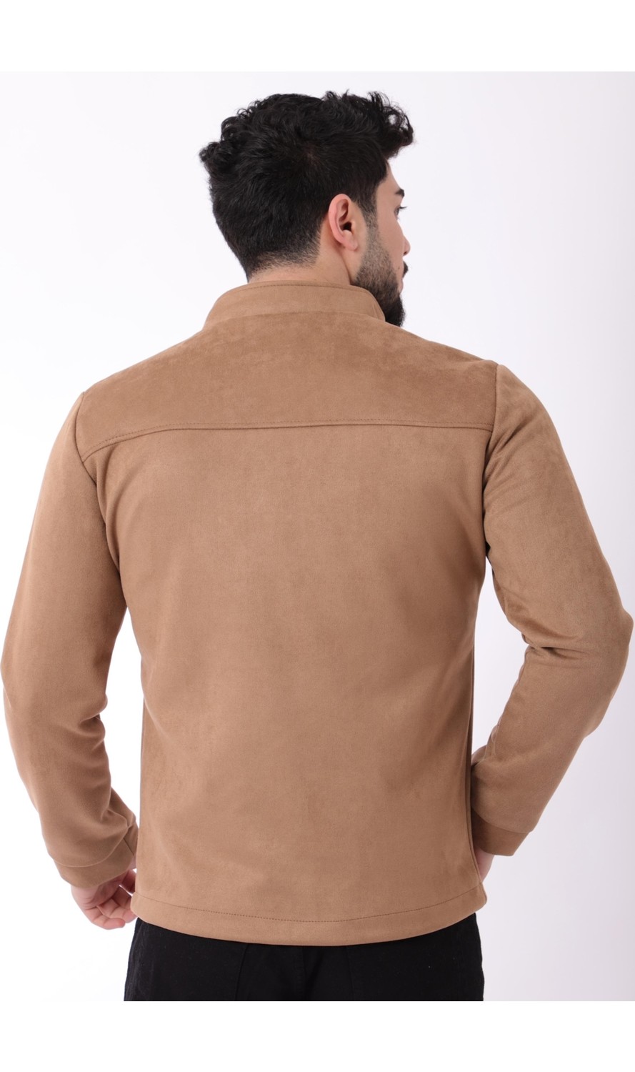 Stil Kombin Göğüs Fermuarlı Hakim Yaka Süet Mevsimlik Mont PLDP 2904_60061 görsel 4
