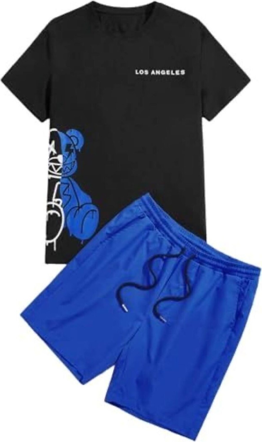Yoho Sport Los Angels Baskılı Ünisex Yazlık T-Shirt ve Şort Takımı