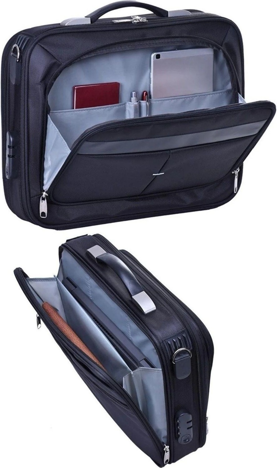 Case Club 217-1 Büyük Boy Kasalı Evrak Çantası 17 Inç Laptop Notebook Çantası görsel 3