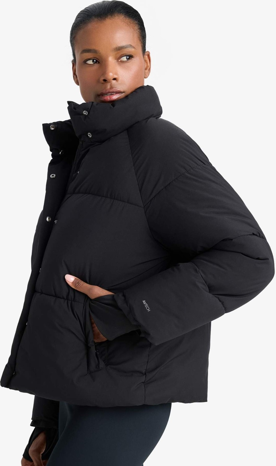 DeFacto Rüzgar Geçirmez Su İtici Regular Fit Dik Yaka Reglan Kol Kışlık Şişme Mont A1550AX25WN