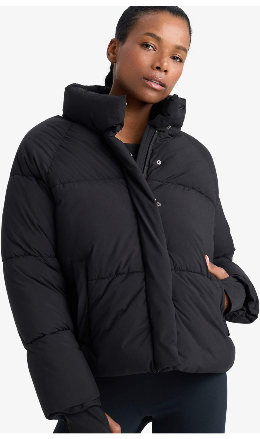DeFacto Rüzgar Geçirmez Su İtici Regular Fit Dik Yaka Reglan Kol Kışlık Şişme Mont A1550AX25WN görsel 3