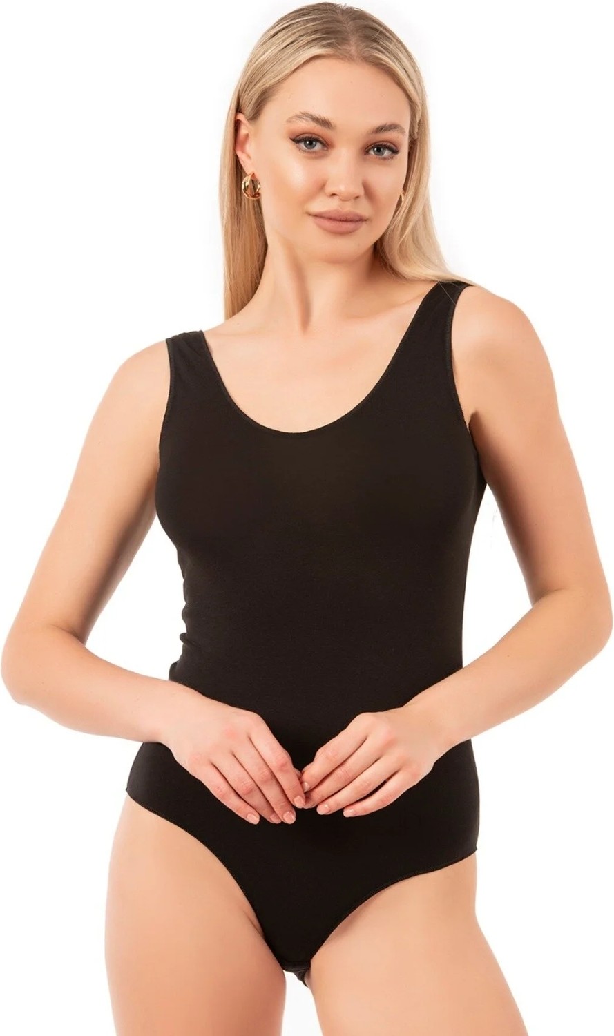 Lirona Modal Kumaş Fitted/vücuda Oturan Terletmez Ön Arka Havuz Yaka Çıtçıtlı Premium Örme Body görsel 4
