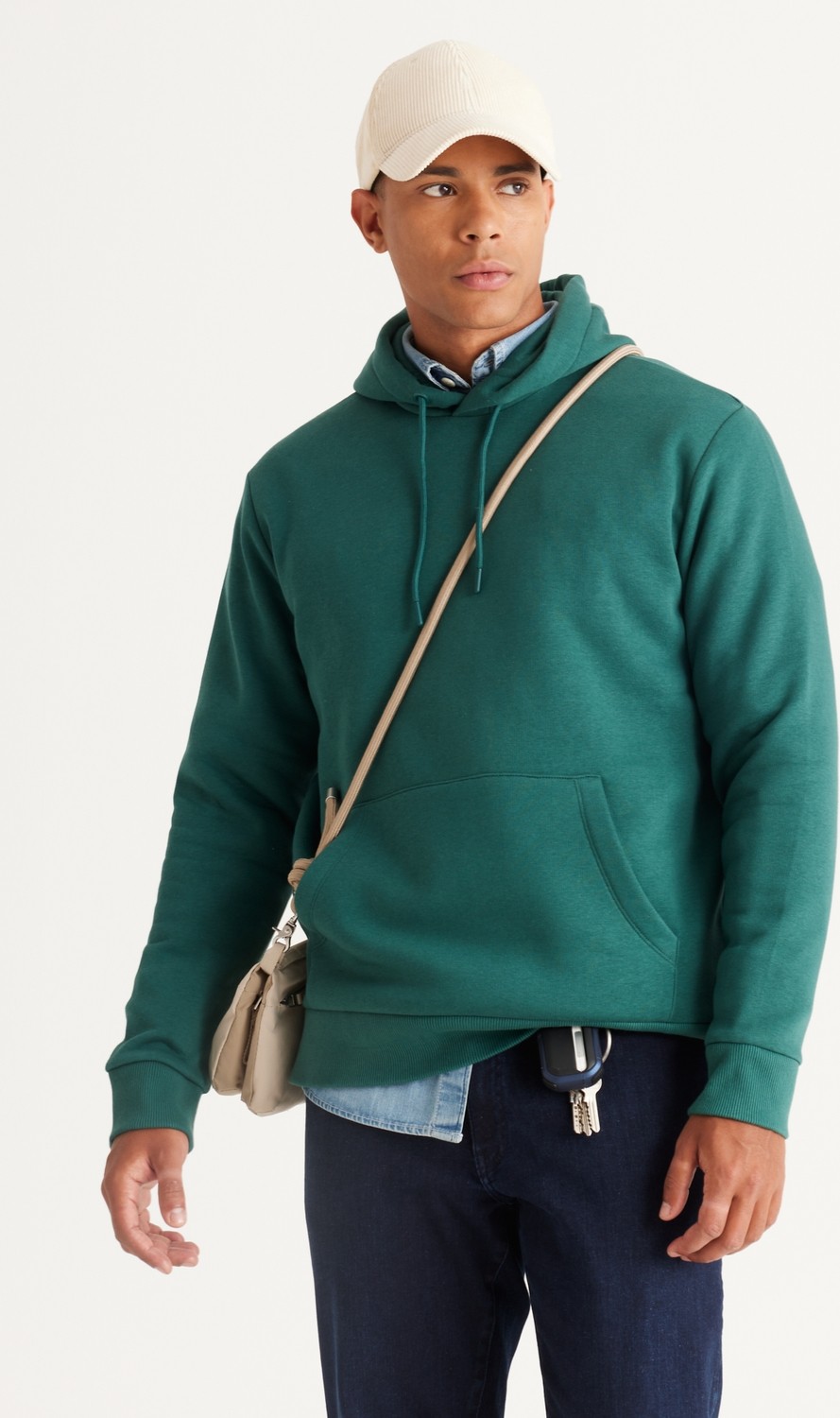 Altınyıldız Classics Erkek Siyah Standart Fit Normal Kesim Içi Polarlı 3 Iplik Kapüşonlu Pamuklu Sweatshirt