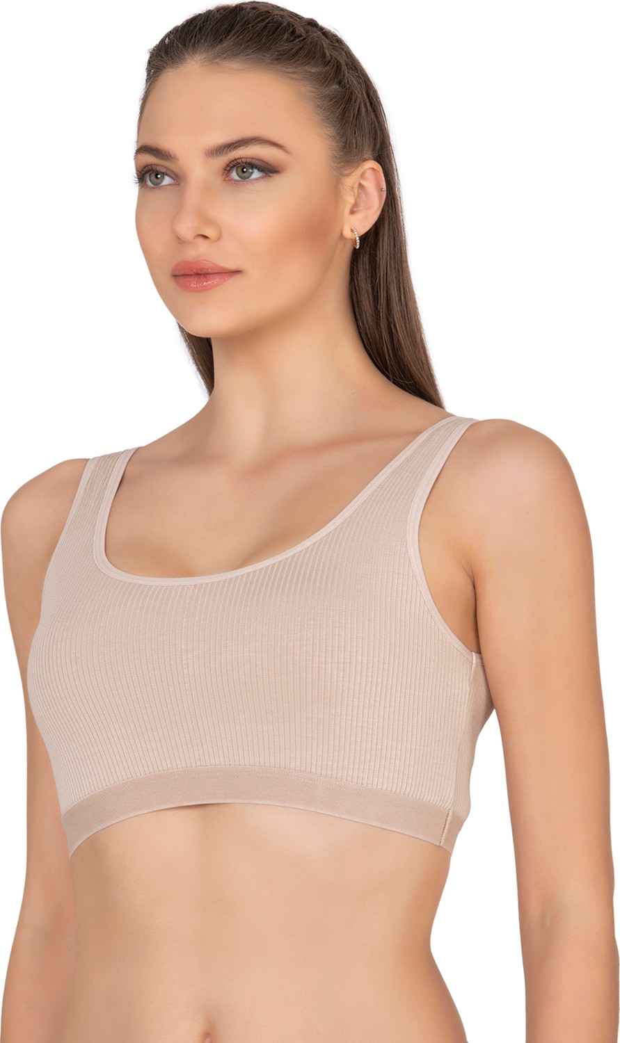 Özkan Underwear Özkan 27408 Kadın Viskon Kumaş Çıkarılabilir Pedli Balensiz Kaşkorse Kalın Askılı Sütyen Büstiyer görsel 4