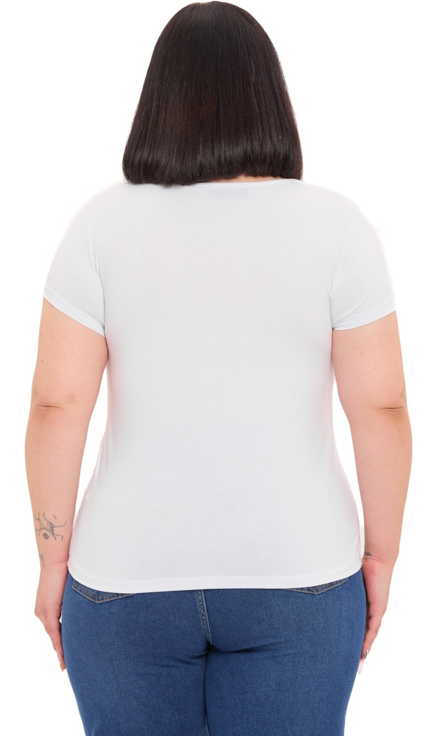 Disentis Modest Büyük Beden Kadın U Yaka Kısa Kollu Siyah Viskon Body Slim Fit Düz Desen görsel 8