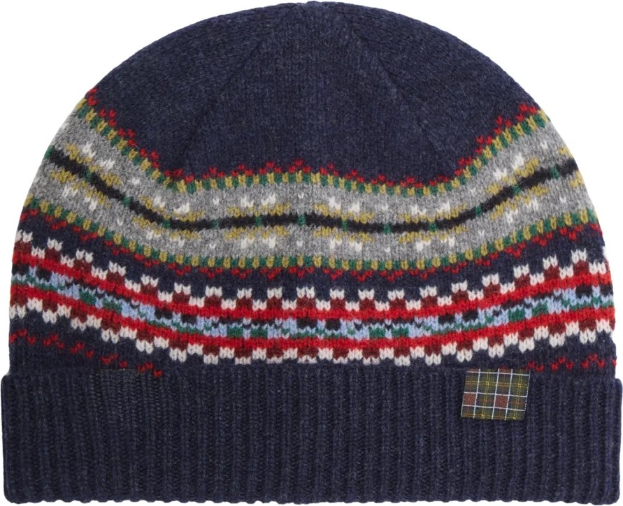 Barbour Scottish Fairisle Knitted Bere NY91 Navy
