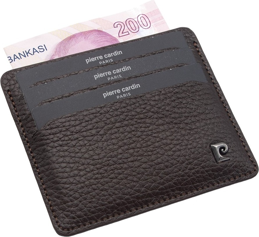 Pierre Cardin Kahve Floater Unisex Deri Kartlık 046A42 görsel 2