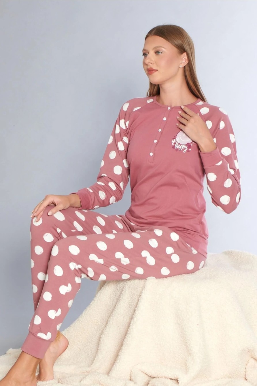 Dowry Kadın Pamuklu Uzun Kollu Pijama Takımı Dowry 09-272 görsel 2