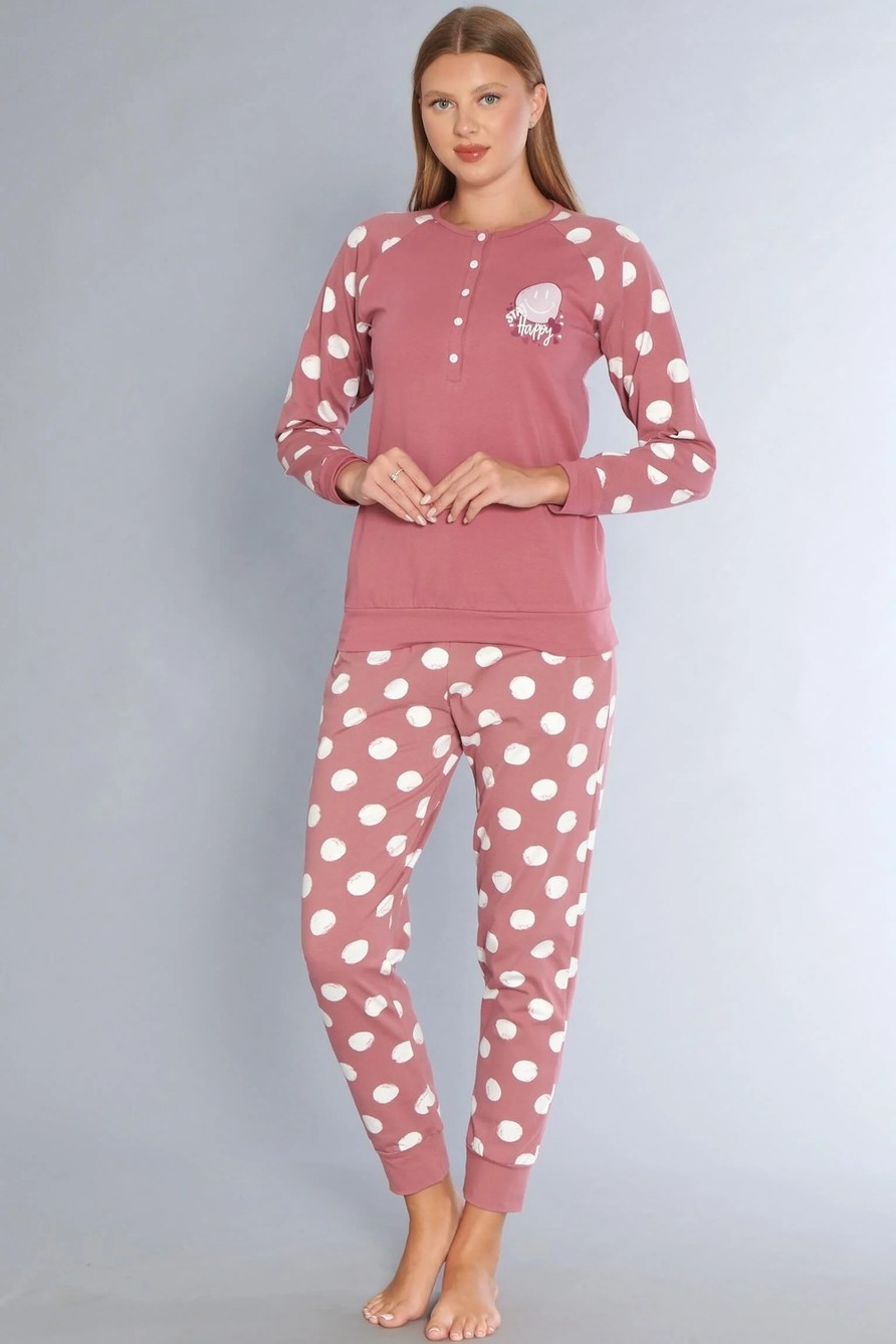 Dowry Kadın Pamuklu Uzun Kollu Pijama Takımı Dowry 09-272 görsel 3