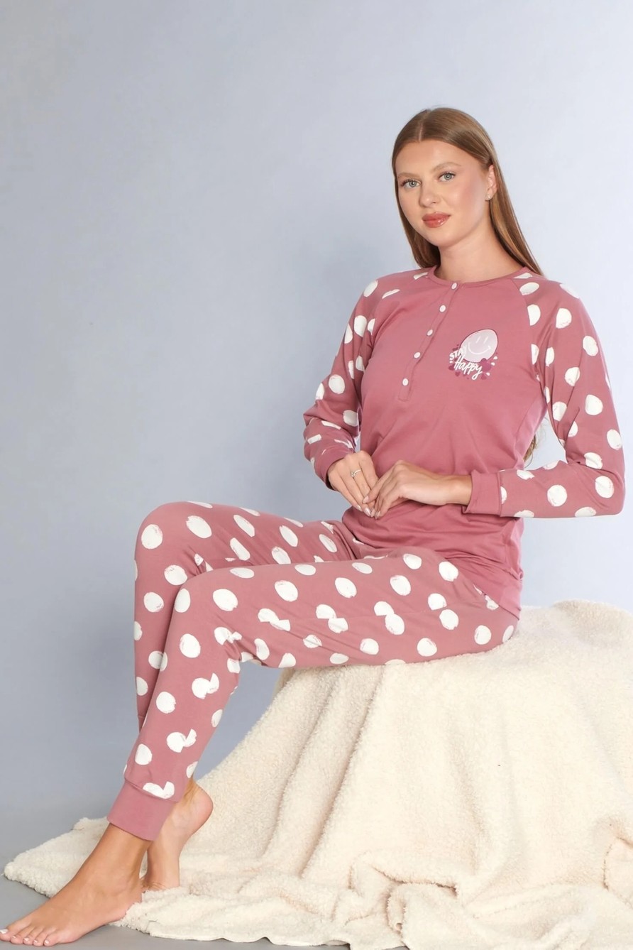 Dowry Kadın Pamuklu Uzun Kollu Pijama Takımı Dowry 09-272 görsel 4