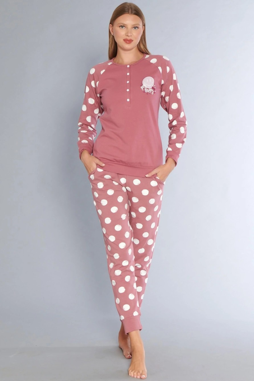 Dowry Kadın Pamuklu Uzun Kollu Pijama Takımı Dowry 09-272 görsel 5