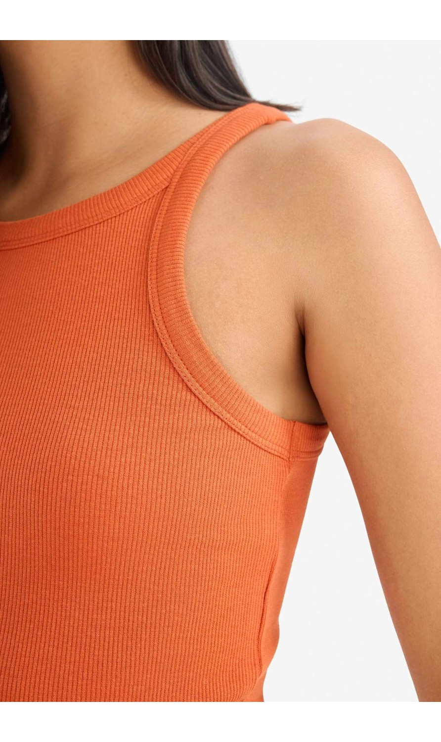 DeFacto Slim Fit Halter Yaka Basic Fitilli Kaşkorse Atlet E2176AX25SP görsel 4