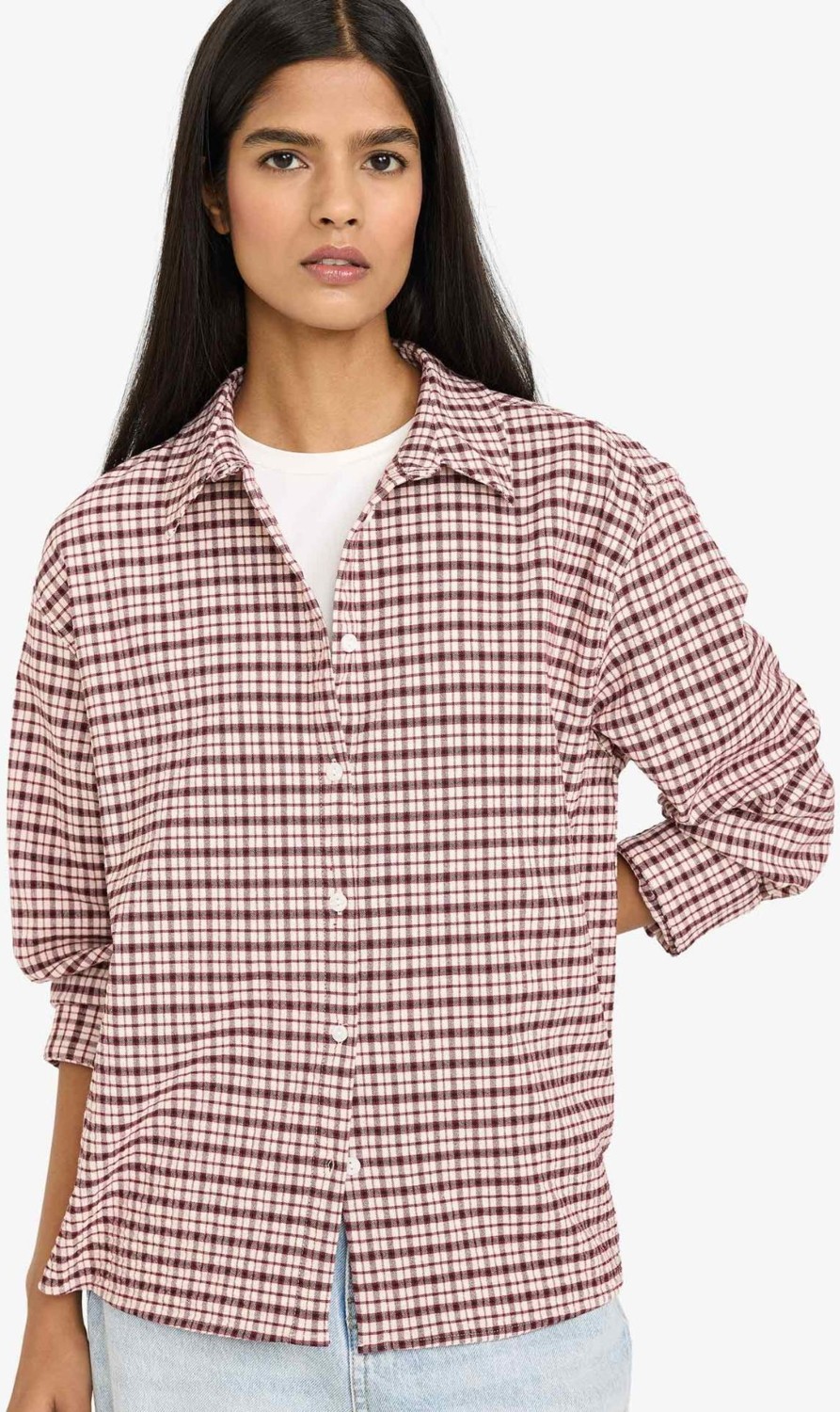DeFacto Oversize Kareli Flanel Gömlek G7760AX26SP görsel 6