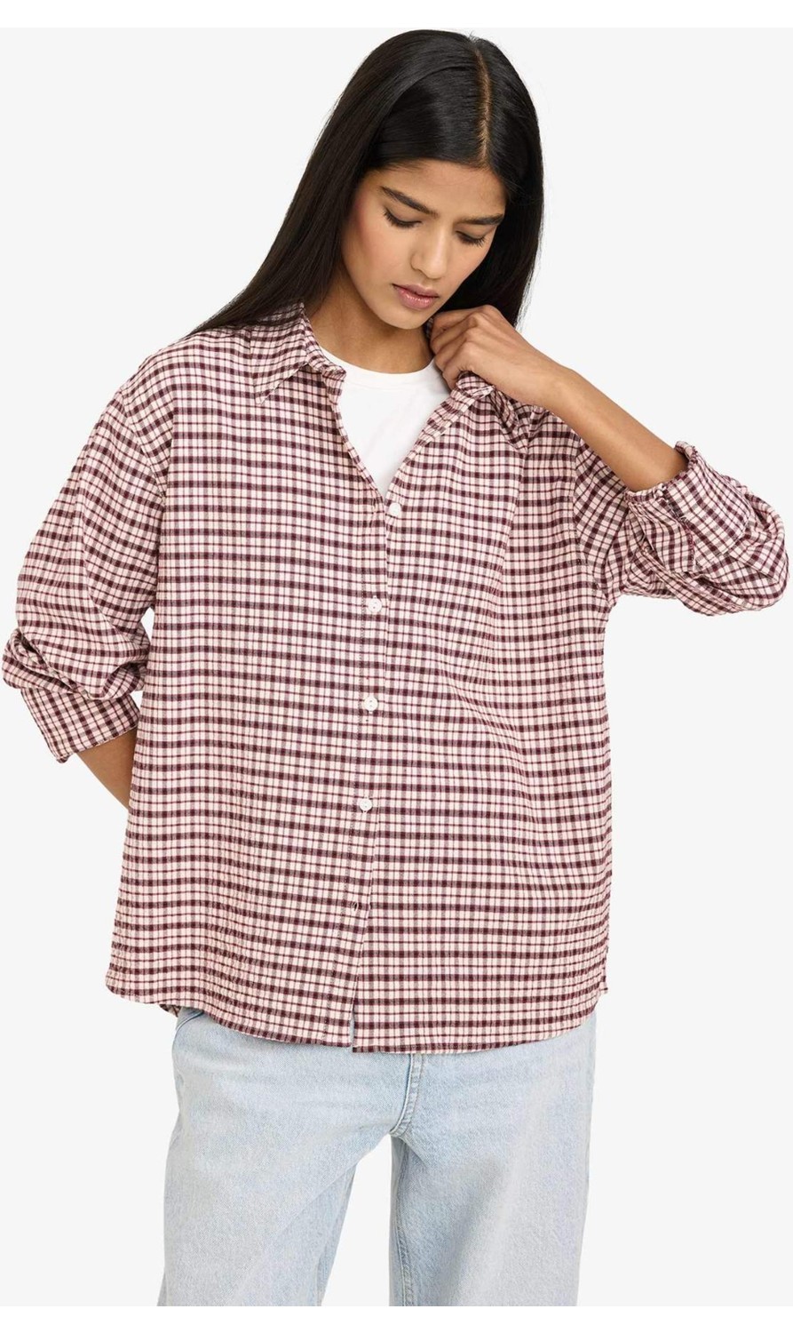 DeFacto Oversize Kareli Flanel Gömlek G7760AX26SP görsel 8