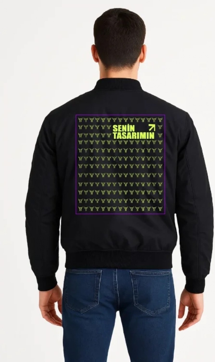 Pileli Store Ön Arka Bomber Ceket - Siyah